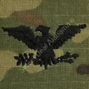 Military Colonel (O-6) OCP Rank Insignia, Multi-Camo, 2" x 2", Hook-n-Loop Back