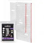 Compactor Set of 2 Hanging Vacuum Storage Bags with Airtight Valve, Space Saving Clothes, Coats and Suit Bags for Storage and Travel, Compatible with Vacuum Cleaners or Hand Pump, Short and Long Sizes