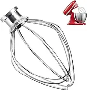 Stainless Steel 6-Wire Whip Attachment for KitchenAid 3.5 Quart Tilt-Head Stand Mixer KSM3311 and KSM3316, Heavy Duty, Dishwasher Safe, 3.5-Qt Whisk Attachment Mixer Accessories