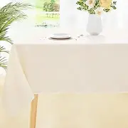 Smiry Rectangle Table Cloth, Waterproof Anti-Scratch Polyester Tablecloth, Decorative Washable Fabric Table Cover for Dining, Buffet, Parties and Outdoor, 60x120, Beige