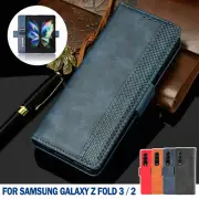 For Samsung Galaxy Z Fold 3 2 5G Luxury Case Magnetic Leather Wallet Flip Cover