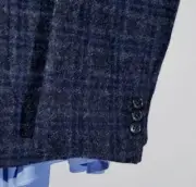 NWT Uniqlo 40 Black Blue Gray Wool Tweed Surgeon Blazer Jacket Sport Coat M