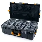 Charcoal & Yellow Pelican 1615 case with grey dividers. With lid org.