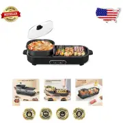 Compact 1950W Electric Hot Pot & Grill Combo - Non-Stick & Effortless Cleanup