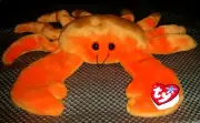 SALE! VTG Error Rare Retired 1999 TY Digger Beanie Buddies Orange Crab 15"