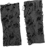 [Holibanna] 1pair Punk Fingerless Gloves for Halloween Soft Lace Goth Accessories Distinctive Grunge Style for Cosplay and Theatrical Performances Deep Grey Color