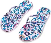 Vera Bradley Flip Flops Cloud Vine Multi, Size Large (9/10)