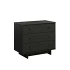 Finnley 3-Drawer Nightstand in Black Oak Extra-Wide Bedside Table