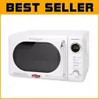 Compact Countertop Microwave Oven 0.7 Cu. Ft. with Retro Design and Safety Lock