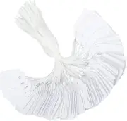 500Pcs Price Tags with String Attached,Super Mini White Writable Merchandise Han