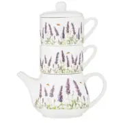 Ashdene Lavender Fields 400ml Teapot Tea For Two w/ 200ml Cup Set New Bone China