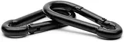 Branded Boards Black & Silver Heavy Duty Bushcraft Zinc-Galvanized Steel Carabiner Spring Snap Clip Link Hooks. 200-500lb Load. 6 Packs & 12 Packs