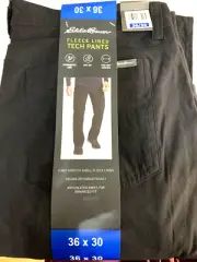 BRAND NEW EDDIE BAUER FLEECE LINED TECH PANTS 2 WAY STRETCH UPF 50+ WARM COMFORT