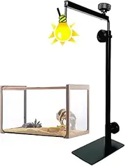 Adjustable Reptile Lamp Stand(16 to 25.2 Inch), Landing Lamp Holder Bracket with Base for Reptile Glass Terrarium Heating Light