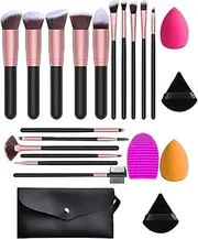 Makeup Brush Set, Soft Bristle Tool Collection, Full Face Eye Applicator Kit, Blending Sponges, Professional Cosmetic Brushes for Girls, Women, Beginners, 20 Pieces