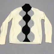 Marimekko Uniqlo Sweater Womens Size L Merino Wool Blend High Neck Knit Pullover