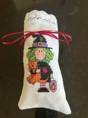 Cross Stitch "Wanda Witch” Gift Bag or Treat Bag