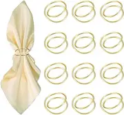 Gold Napkin Rings-12 PCS Metal Spiral Napkin Rings(Spiral) Napkin Holders Buckles for Family Dinner, Wedding, Party,Table Decorations