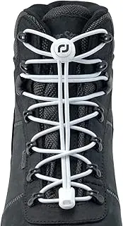 [RJ-Sport] Extra Long No Tie Shoelaces - Elastic Tieless Round Boot Laces for Hiking Shoes, Work Boots and Running Sneakers
