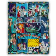 Futurama Blanket, Futurama Cartoon TV Series Fleece, Sherpa Blanket