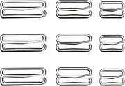 Swimsuit Bra Hooks, 60 Pieces Metal Bra Strap Hook,Bra Strap Clips for Back，Replacement Hooks Clasp for Swimsuit and Lingerie,3 Sizes Sliver, Sliver