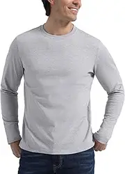 [Pioneer Camp] Cotton Long Sleeve Shirt Men 2 Pack Heavyweight Crewneck Tagless Casual Basic Tees Plain Classic Fit Tshirts