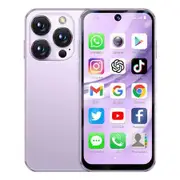 Mini Phone 3.88In HD Touch Screen Mini Smartphone Unlocked Android Compact Mobile Phone 3GB+32GB Pink