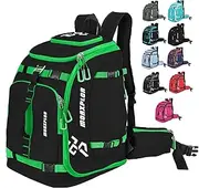MORXPLOR Ski Boot Bag Backpack, 60L Padded Ski Gear Bag & Snowboard Boot Bag,Large Capacity Waterproof Ski Travel Bag & Ski Boot Travel Backpack for Helmet,Goggles,Gloves,Skis,Snowboard Gear