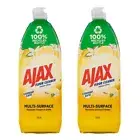 2x Ajax Lemon Citrus Liquid 750ml Multi-Surface Floor Cleaner for Tiles Surfaces