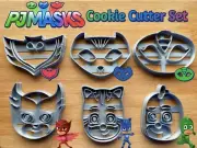 PJ Masks Set of 6 Cookie Cutters | Owlette | Gekko | Cat Boy | PJ Symbols |