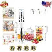 USB Rechargeable Immersion Blender with 4 Attachments & Ergonomic 3-Angle Handle