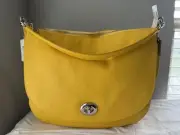 Brand NWT 100% Authentic Leather Coach Pebble Turn-Lock Hobo, Canary (Yellow)!!!