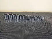 #ax495 NEW Snap-on 1/2" Drive 1/2" 1-1/4" SAE 6 Point Shallow Chrome Socket Set