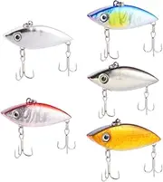 GANAZONO 5pcs Lifelike Swim Baits Artificial Fishing Bionic Slow Sinking Baits for Freshwater Saltwater Fishing Vivid Colors Realistic Action to Attract Fish