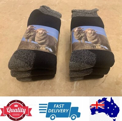 6 Pairs AUS Merino Wool Work Socks Heavy Duty Extra Thick Size 6-11 AU Stock