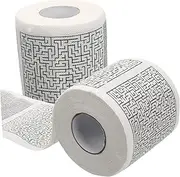 MOLUCKFU 2 Pack Soft Printed Toilet Paper Rolls Fun Prints Great for Toilets Napkins