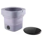 (Purple)6.5L Washing Machine Simulated Hand Washing Foldable Washer Portable AC