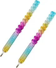 FOYTOKI 2pcs Drilling Pen Heart Rhinestone Diamond Art Drill Pens Craft LED Diamond Picture Dotting Pen Dotting Tools Single Headed Dotting Pen