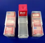 (3) Pieces Of Red Master Chalk & (1) Billiard & Pool Cue Chalk Holder Case