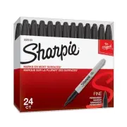 Sharpie Permanent Marker Fine Tip 0.9Mm Line Black Pack 24 2077128