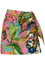 Alemais Yvette Printed Linen Mini Skirt - Multicoloured - 14 (UK14 / L) 14 (UK14 / L)