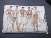 Uncut Vogue Patterns #8246 sewing pattern jacket skirt pants shorts top Size 14