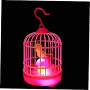 Homoyoyo 1 Set Electric Interactive Singing Bird with Light Sensor Voice Activated Bird Cage for Home and Garden Use Engaging Playtime Experience Random Color