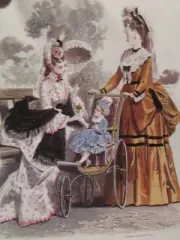 7p 1880's French Bebe Costumes Doll History Article / Rensing