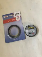 NEW Lot of 2 Scotch Expressions WASHI TAPE black + Art Tape