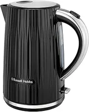 Russell Hobbs Eden Kettle, RHK2736BLK, Textured Design, Push to Open Lid, 360° Base & Cord Storage, Water Window with Gauge, 1.7L Capacity, Black