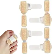 GSYUWIH 4 Pack Hammer Toe Straightener,Toe Straighteners for Curled Toes with Aluminum Plate,Blue Hammer Toe Corrector for Women and Men,Practical Support Toe Wraps(Nude)