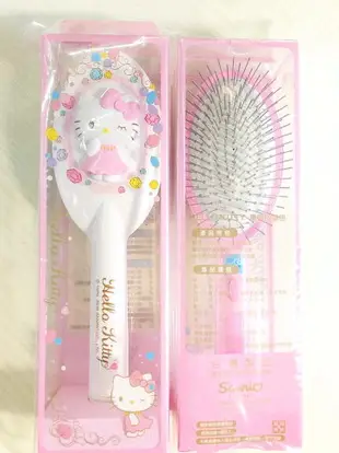 大賀屋 正版 HELLO KITTY 電動 按摩梳 震動按摩梳 防靜電 防分岔 美髮梳 梳 梳子 T00120492