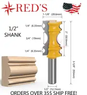 REDS Y80810-8 - 2" Wide Chair Rail Molding Router Bit 1/2" Shank