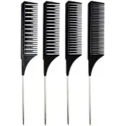 Highlighting Combs - Set of 4 Black Highlight Combs - Foiling Combs for Highl...